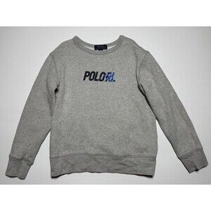 Polo Ralph Lauren Boys Gray Crewneck Sweatshirt Size 8 Logo Pullover